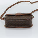 CELINE Macadam Canvas Shoulder Bag PVC Leather Brown Gold Auth 189670-5