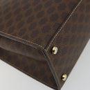 CELINE Macadam Canvas Hand Bag PVC Leather Brown Gold Auth 189671-13