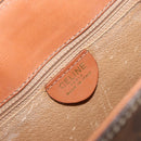 CELINE Macadam Canvas Hand Bag PVC Leather Brown Gold Auth 189671-16