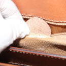 CELINE Macadam Canvas Hand Bag PVC Leather Brown Gold Auth 189671-23