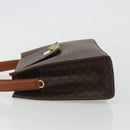 CELINE Macadam Canvas Hand Bag PVC Leather Brown Gold Auth 189671-5