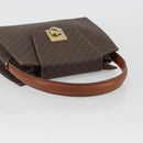 CELINE Macadam Canvas Hand Bag PVC Leather Brown Gold Auth 189671-7
