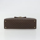 CELINE Macadam Canvas Hand Bag PVC Leather Brown Gold Auth 189671-9