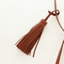 CELINE Shoulder Bag Rattan Ivory Gold Auth 189672M-10
