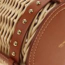 CELINE Shoulder Bag Rattan Ivory Gold Auth 189672M-13