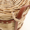 CELINE Shoulder Bag Rattan Ivory Gold Auth 189672M-18