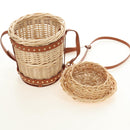 CELINE Shoulder Bag Rattan Ivory Gold Auth 189672M-19