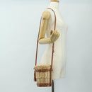 CELINE Shoulder Bag Rattan Ivory Gold Auth 189672M-24