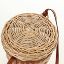 CELINE Shoulder Bag Rattan Ivory Gold Auth 189672M-6