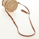 CELINE Shoulder Bag Rattan Ivory Gold Auth 189672M-7