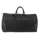 LOUIS VUITTON Epi Keepall 60 Boston Bag Black M42942 LV Auth 189674-1