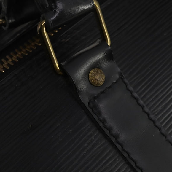 LOUIS VUITTON Epi Keepall 60 Boston Bag Black M42942 LV Auth 189674