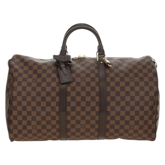 LOUIS VUITTON Damier Ebene Keepall 50 Boston Bag N41427 LV Auth 189675V