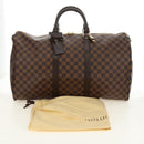 LOUIS VUITTON Damier Ebene Keepall 50 Boston Bag N41427 LV Auth 189675V-12
