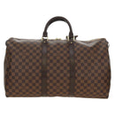 LOUIS VUITTON Damier Ebene Keepall 50 Boston Bag N41427 LV Auth 189675V-2