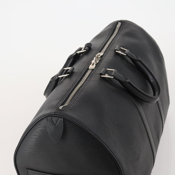 LOUIS VUITTON Epi Keepall 45 Boston Bag Black M42972 LV Auth 189677