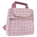CHANEL New Travel Line Backpack Canvas 2way Pink Silver CC Auth 189678A-1