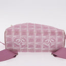 CHANEL New Travel Line Backpack Canvas 2way Pink Silver CC Auth 189678A-12