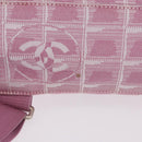 CHANEL New Travel Line Backpack Canvas 2way Pink Silver CC Auth 189678A-13