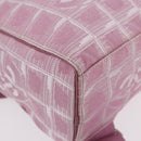 CHANEL New Travel Line Backpack Canvas 2way Pink Silver CC Auth 189678A-14