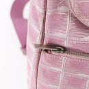 CHANEL New Travel Line Backpack Canvas 2way Pink Silver CC Auth 189678A-18