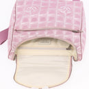 CHANEL New Travel Line Backpack Canvas 2way Pink Silver CC Auth 189678A-20