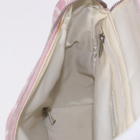 CHANEL New Travel Line Backpack Canvas 2way Pink Silver CC Auth 189678A