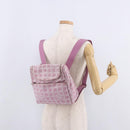 CHANEL New Travel Line Backpack Canvas 2way Pink Silver CC Auth 189678A-29