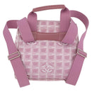 CHANEL New Travel Line Backpack Canvas 2way Pink Silver CC Auth 189678A-3