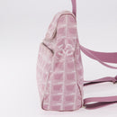CHANEL New Travel Line Backpack Canvas 2way Pink Silver CC Auth 189678A-4