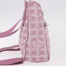CHANEL New Travel Line Backpack Canvas 2way Pink Silver CC Auth 189678A-5