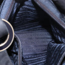 PRADA Tote Bag Nylon Black Gold Auth 189679-24