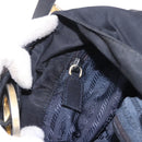 PRADA Tote Bag Nylon Black Gold Auth 189679-25