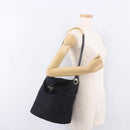 PRADA Tote Bag Nylon Black Gold Auth 189679-29