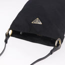 PRADA Tote Bag Nylon Black Gold Auth 189679-6