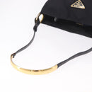 PRADA Tote Bag Nylon Black Gold Auth 189679-7