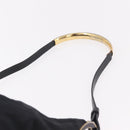 PRADA Tote Bag Nylon Black Gold Auth 189679-8