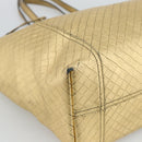 BOTTEGA VENETA INTRECCIATO Tote Bag Leather Gold Auth 189680A-15