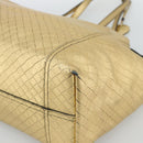 BOTTEGA VENETA INTRECCIATO Tote Bag Leather Gold Auth 189680A-16