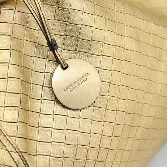 BOTTEGA VENETA INTRECCIATO Tote Bag Leather Gold Auth 189680A