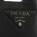 PRADA Hand Bag Vittero Dino Leather Black Silver Auth 189681SAM-18