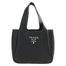 PRADA Hand Bag Vittero Dino Leather Black Silver Auth 189681SAM-13