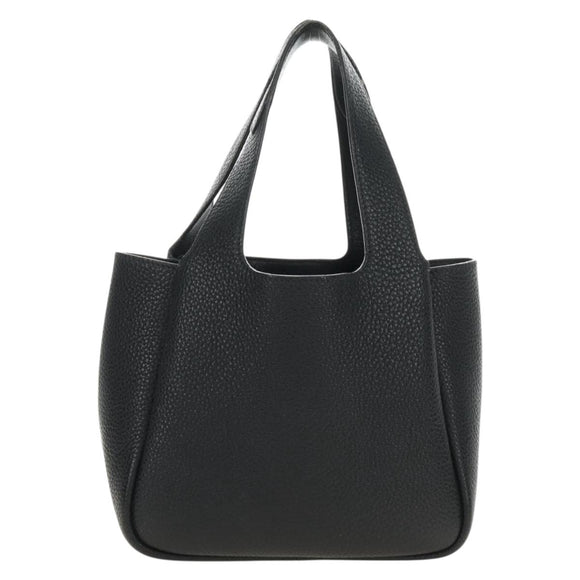 PRADA Hand Bag Vittero Dino Leather Black Silver Auth 189681SAM