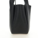 PRADA Hand Bag Vittero Dino Leather Black Silver Auth 189681SAM-3