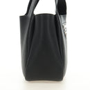 PRADA Hand Bag Vittero Dino Leather Black Silver Auth 189681SAM-4