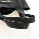 PRADA Hand Bag Vittero Dino Leather Black Silver Auth 189681SAM-7
