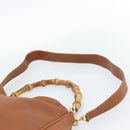 GUCCI Bamboo Shoulder Bag Leather 2way Brown Gold 001 2404 1577 Auth 189682-15