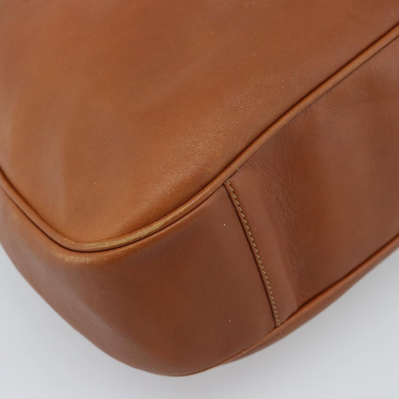 GUCCI Bamboo Shoulder Bag Leather 2way Brown Gold 001 2404 1577 Auth 189682