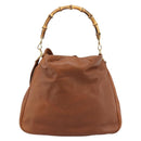 GUCCI Bamboo Shoulder Bag Leather 2way Brown Gold 001 2404 1577 Auth 189682-13
