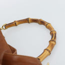 GUCCI Bamboo Shoulder Bag Leather 2way Brown Gold 001 2404 1577 Auth 189682-14